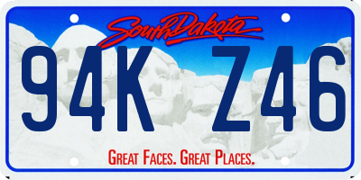 SD license plate 94KZ46