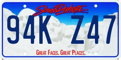 SD license plate 94KZ47
