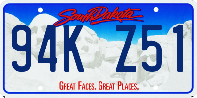 SD license plate 94KZ51