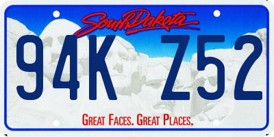 SD license plate 94KZ52