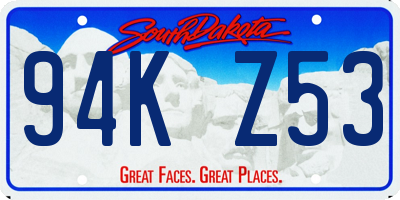 SD license plate 94KZ53