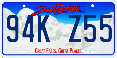 SD license plate 94KZ55