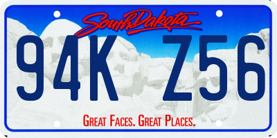 SD license plate 94KZ56