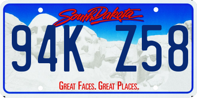 SD license plate 94KZ58