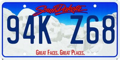 SD license plate 94KZ68