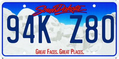 SD license plate 94KZ80
