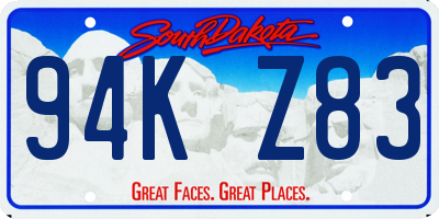 SD license plate 94KZ83