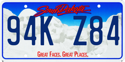 SD license plate 94KZ84