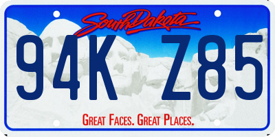 SD license plate 94KZ85