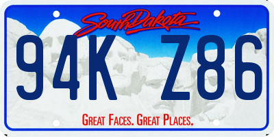 SD license plate 94KZ86