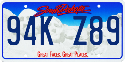 SD license plate 94KZ89