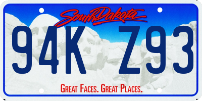 SD license plate 94KZ93