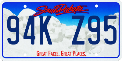 SD license plate 94KZ95