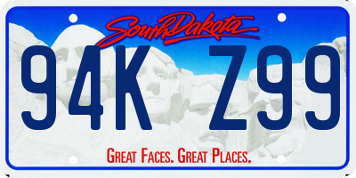SD license plate 94KZ99