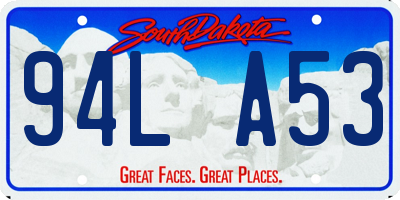 SD license plate 94LA53