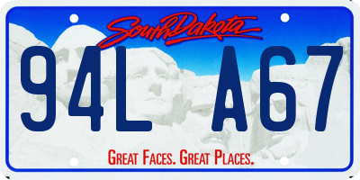 SD license plate 94LA67