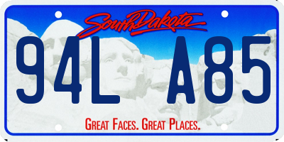 SD license plate 94LA85