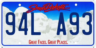 SD license plate 94LA93