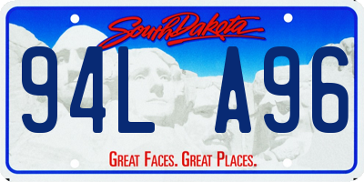 SD license plate 94LA96
