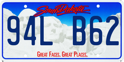 SD license plate 94LB62