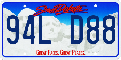 SD license plate 94LD88