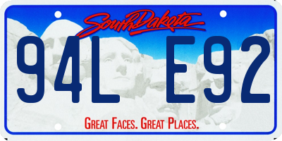 SD license plate 94LE92