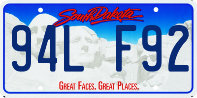 SD license plate 94LF92