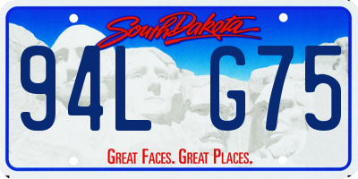 SD license plate 94LG75
