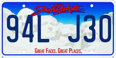 SD license plate 94LJ30