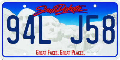 SD license plate 94LJ58