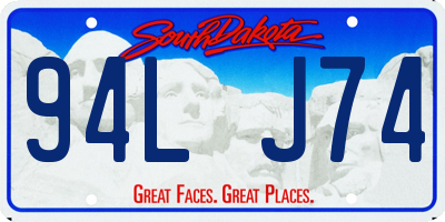 SD license plate 94LJ74