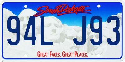 SD license plate 94LJ93