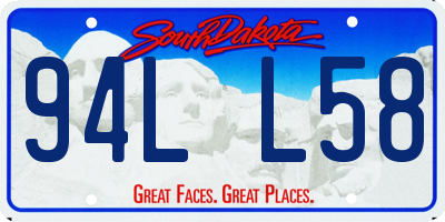 SD license plate 94LL58