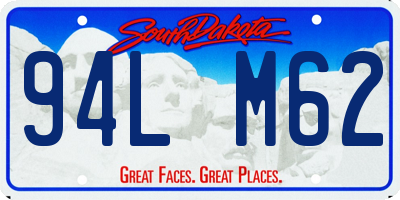 SD license plate 94LM62