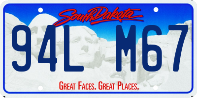 SD license plate 94LM67