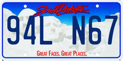 SD license plate 94LN67
