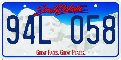SD license plate 94LO58