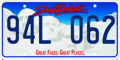 SD license plate 94LO62