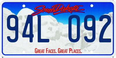 SD license plate 94LO92