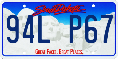 SD license plate 94LP67