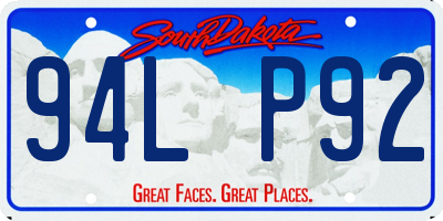 SD license plate 94LP92