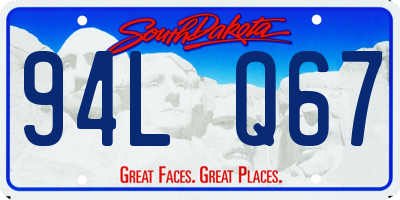 SD license plate 94LQ67