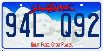 SD license plate 94LQ92