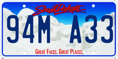 SD license plate 94MA33