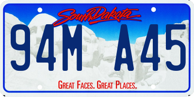 SD license plate 94MA45