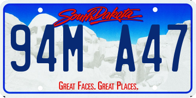 SD license plate 94MA47