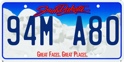 SD license plate 94MA80