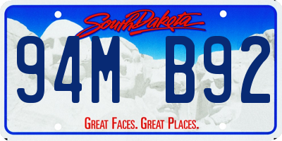 SD license plate 94MB92