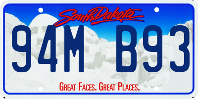 SD license plate 94MB93