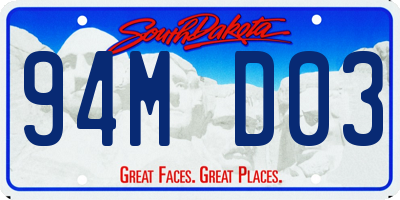 SD license plate 94MD03